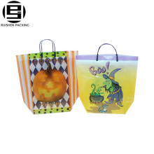 Sacos de embalagem dos sacos de compras do logotipo da impressão do HDPE da forma da cesta